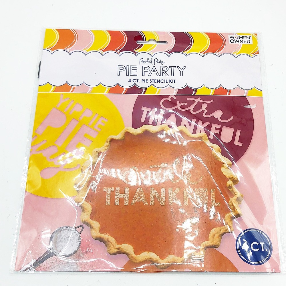 Set of 4 Thanksgiving Pie Stencil‎ Kit Packed Party